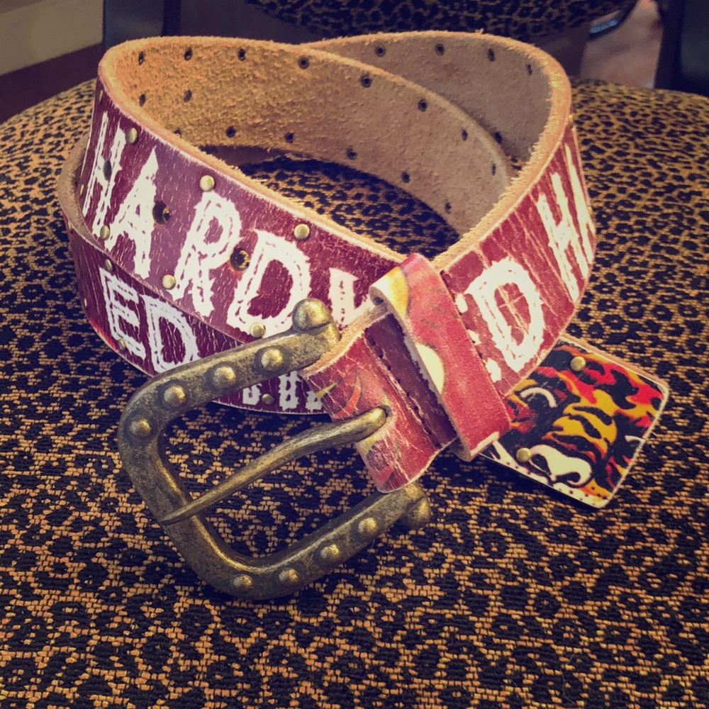 Vintage Never Worn Ed Hardy Leather Belt SZ L 41"